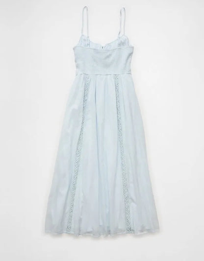 AE Tie-Front Lace Midi Dress