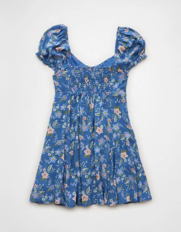 AE Babydoll Sweetheart Pleated Mini Dress