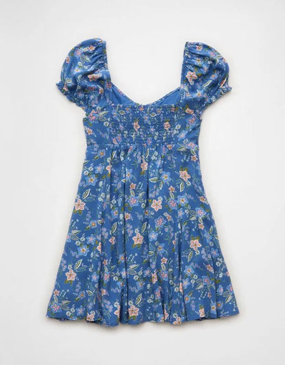 AE Babydoll Sweetheart Pleated Mini Dress