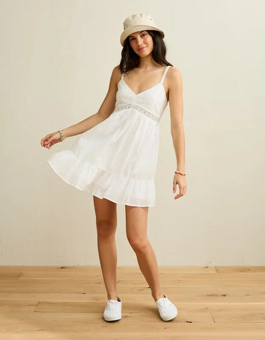 AE V-Neck Babydoll Mini Dress