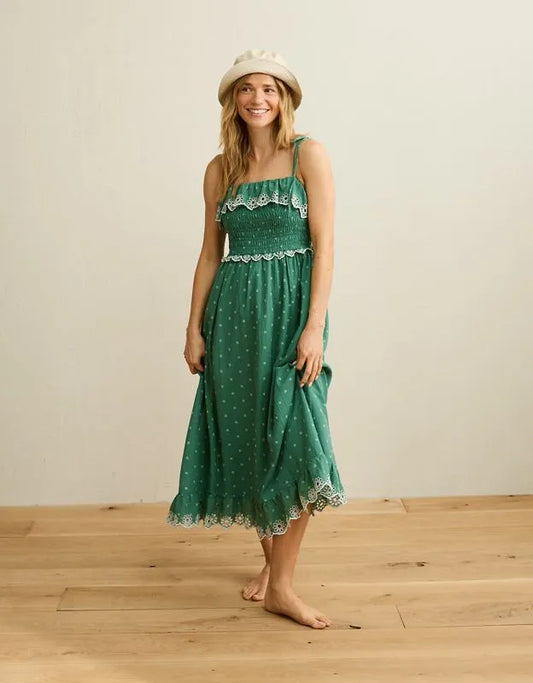 AE Smocked Tie-Strap Midi Dress