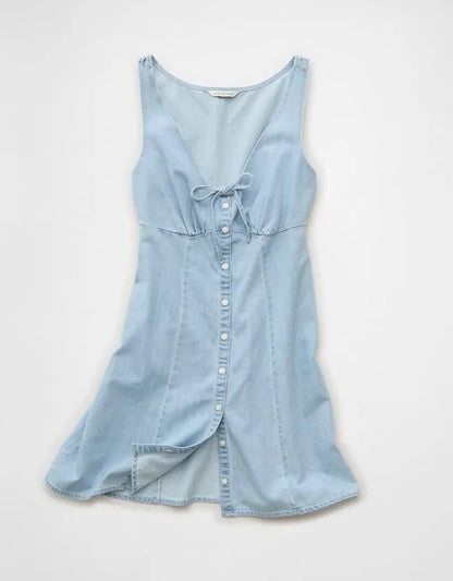 AE Babydoll Button-Up Mini Dress