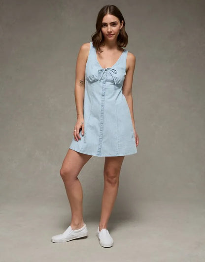AE Babydoll Button-Up Mini Dress