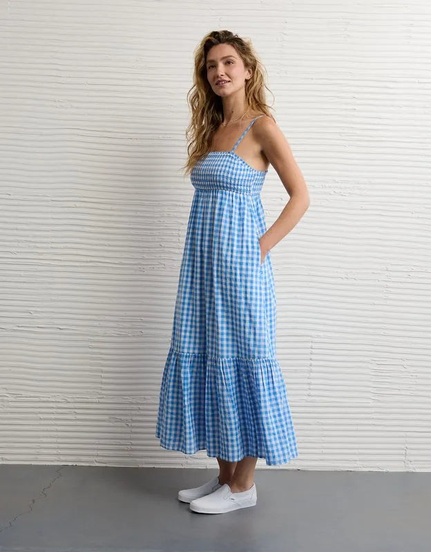 AE Smocked Babydoll Midi Dress
