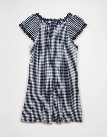 AE V-Neck Ruffled Button-Up Mini Dress