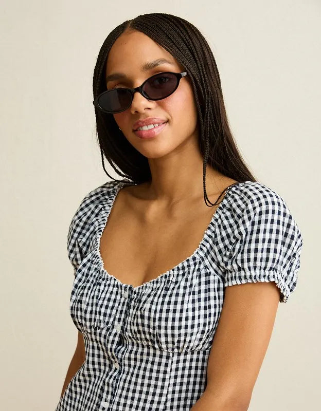 AE Sweetheart Button-Up Mini Dress