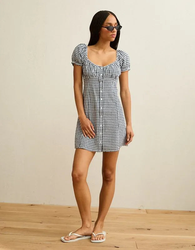 AE Sweetheart Button-Up Mini Dress