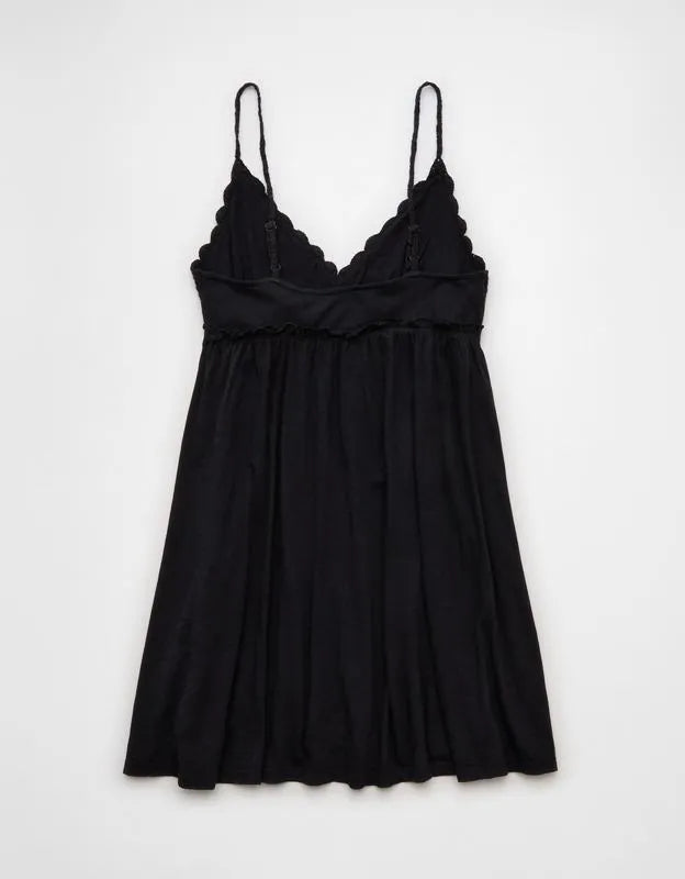 AE Sunchaser Babydoll Crochet Mini Dress