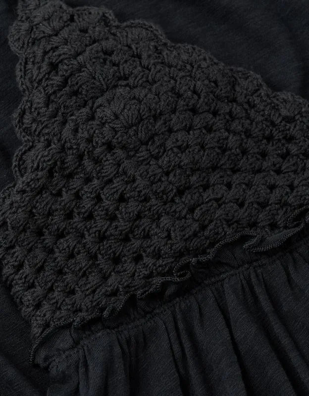 AE Sunchaser Babydoll Crochet Mini Dress