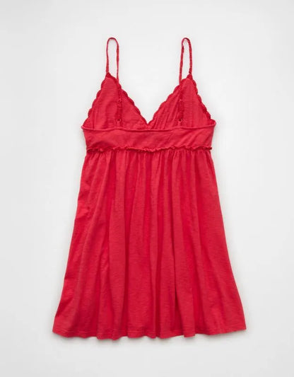 AE Sunchaser Babydoll Crochet Mini Dress