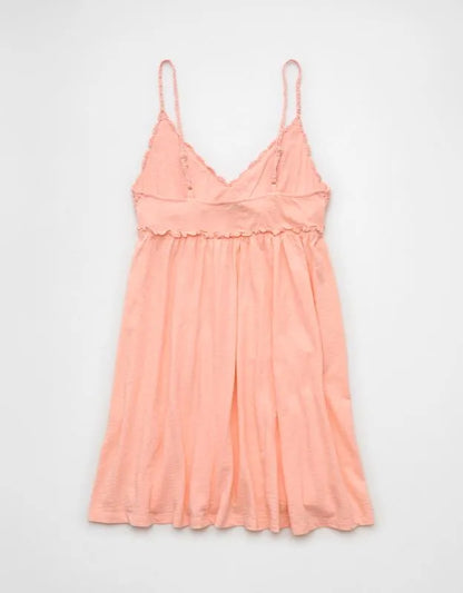 AE Sunchaser Babydoll Crochet Mini Dress