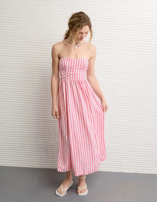 AE Strapless Corset Midi Dress