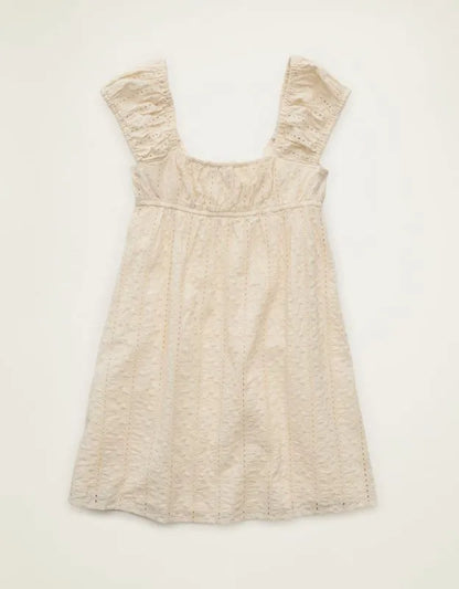 AE Tie-Front Cap-Sleeve Mini Dress