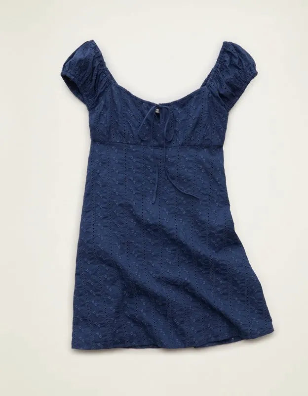 AE Tie-Front Cap-Sleeve Mini Dress