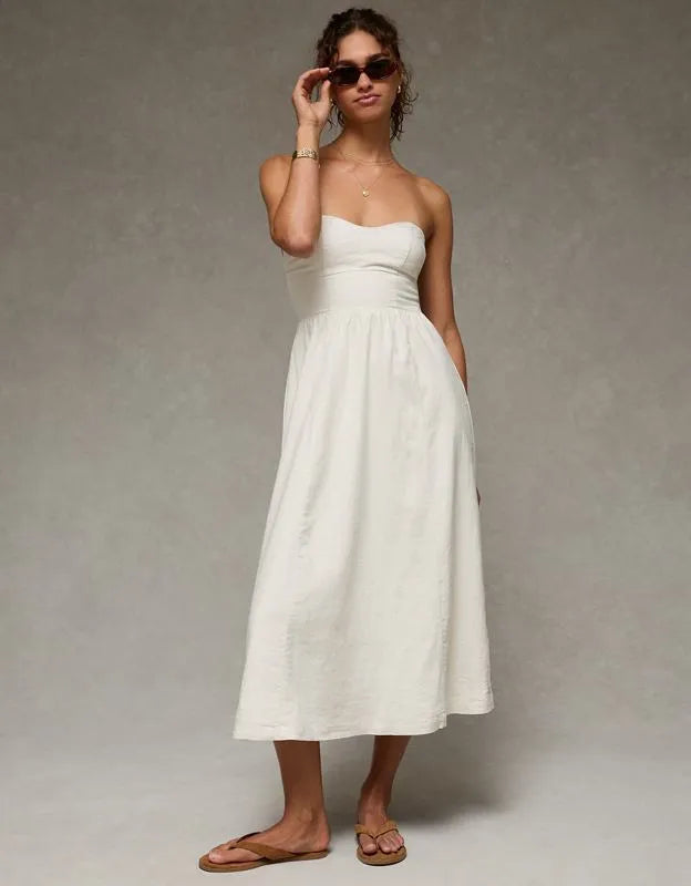 AE Strapless Corset Midi Dress