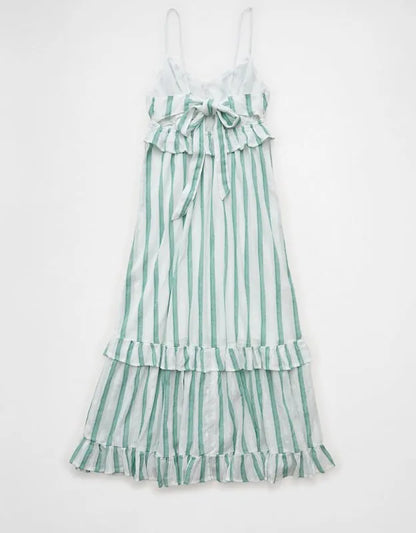 AE V-Neck Ruffle Midi Dress