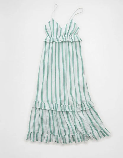 AE V-Neck Ruffle Midi Dress