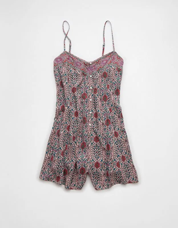 AE Button-Up Flowy Romper