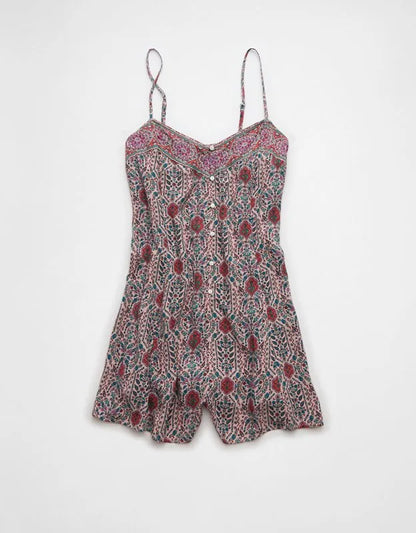 AE Button-Up Flowy Romper