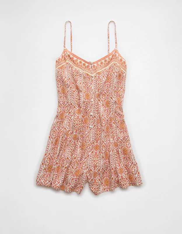 AE Button-Up Flowy Romper