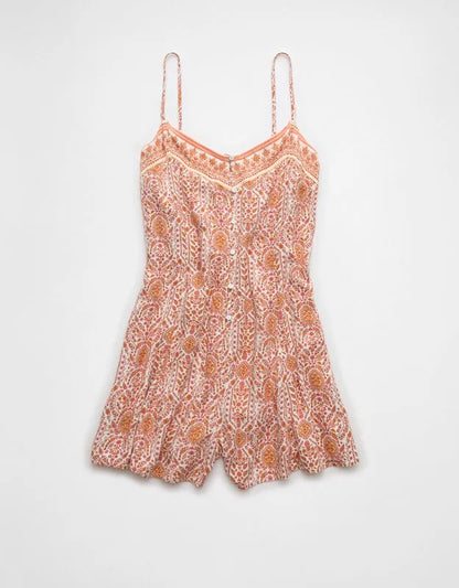 AE Button-Up Flowy Romper