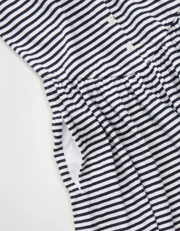 AE Button-Up Textured Knit Romper
