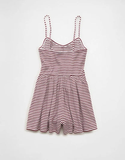 AE Button-Up Textured Knit Romper