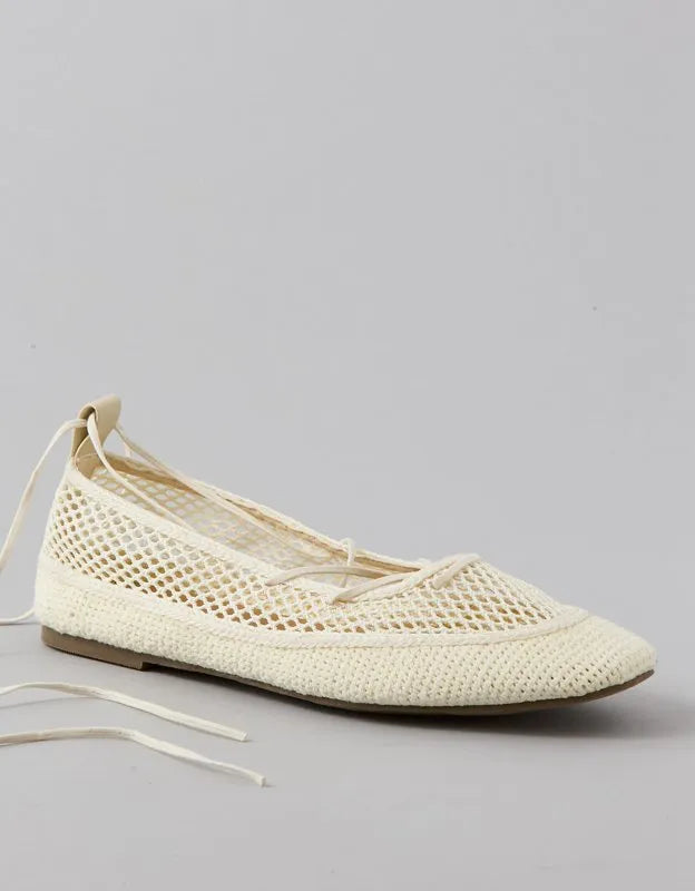 AE Mesh Lace-Up Ballet Flat