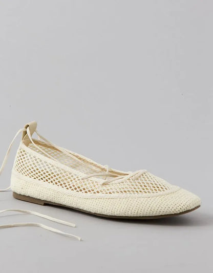AE Mesh Lace-Up Ballet Flat