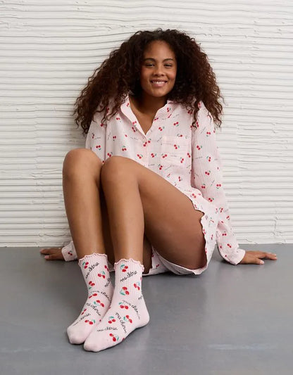 AE Fruit Ruffled Cropped Crew Socks 2-Pack