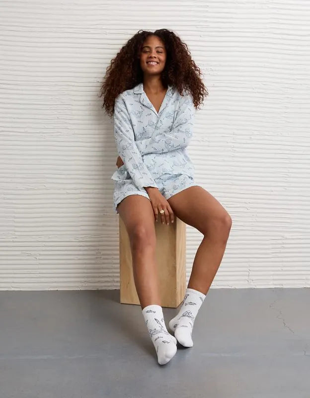 AE Graphic Cropped Crew Socks 2-Pack