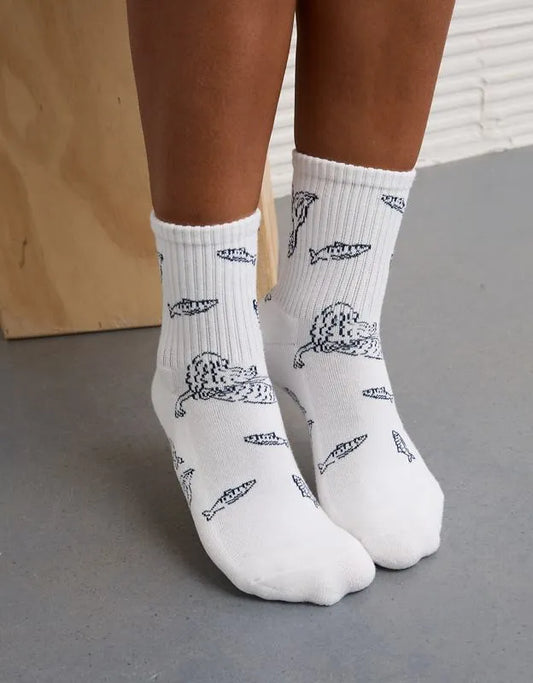 AE Graphic Cropped Crew Socks 2-Pack