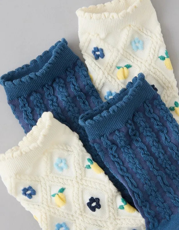 AE Textured Cropped Crew Socks 2-Pack
