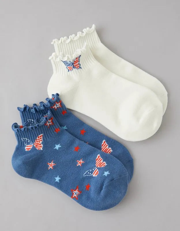 AE Graphic Shortie Crew Socks 2-Pack