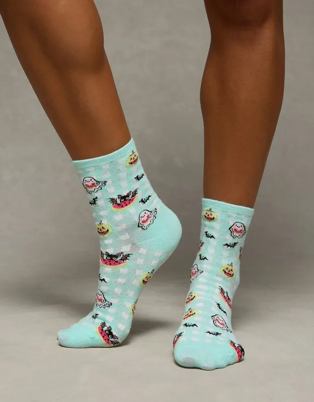 AE Graphic Cropped Crew Socks