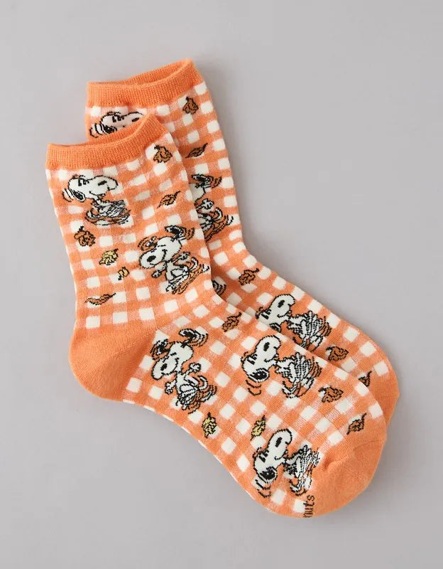 AE Snoopy Cropped Crew Socks