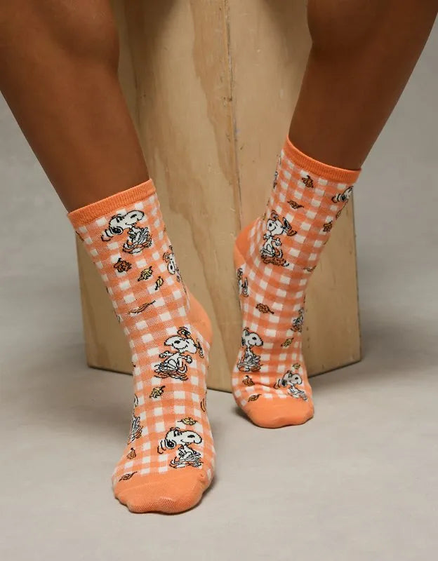 AE Snoopy Cropped Crew Socks