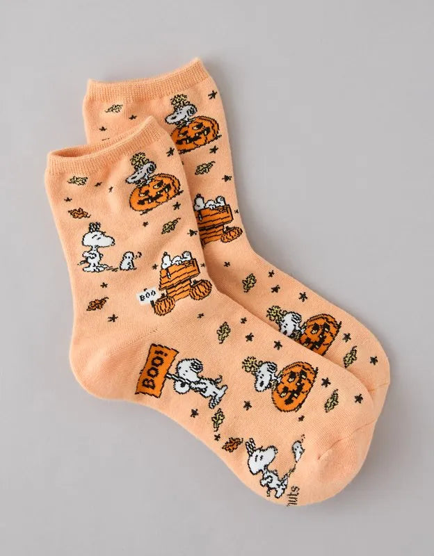 AE Snoopy Cropped Crew Socks