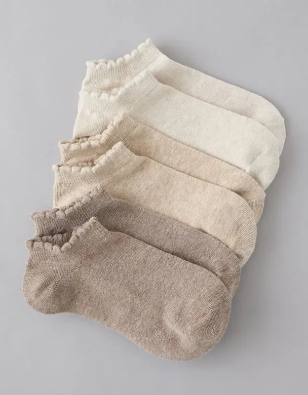 AE Scalloped Ankle Socks 3-Pack