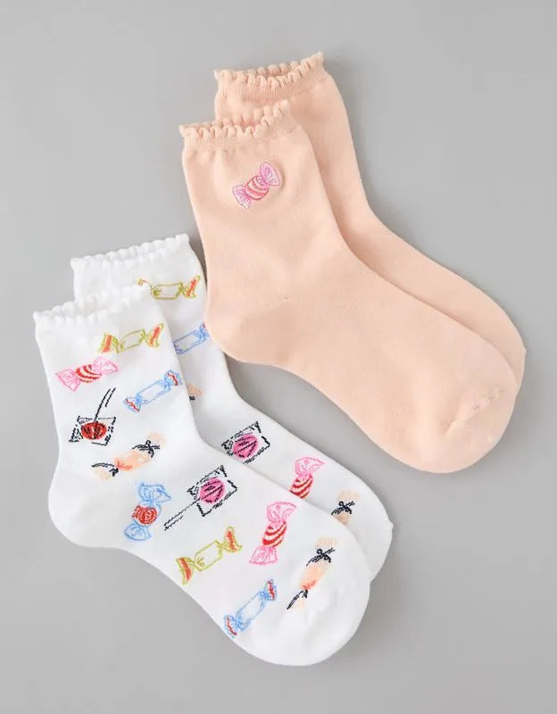 AE Halloween Cropped Crew Socks 2-Pack