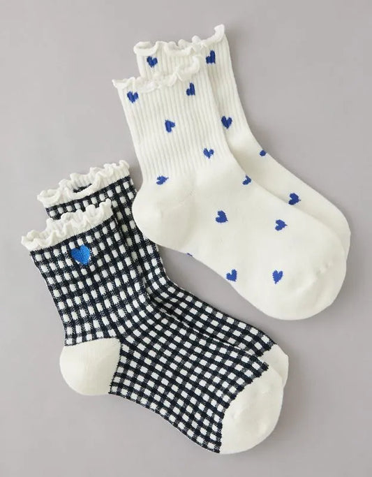 AE Graphic Cropped Crew Socks 2-Pack