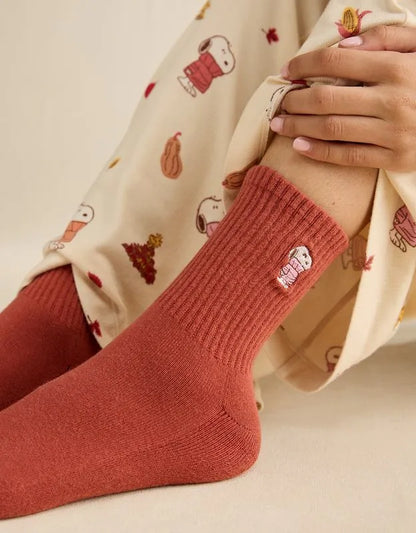 AE Snoopy Graphic Cropped Crew Socks 2-Pack