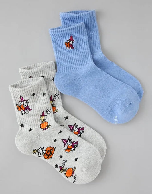 AE Snoopy Cropped Crew Socks 2-Pack