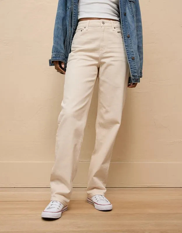 AE Stretch Super High-Waisted Baggy Straight Jean