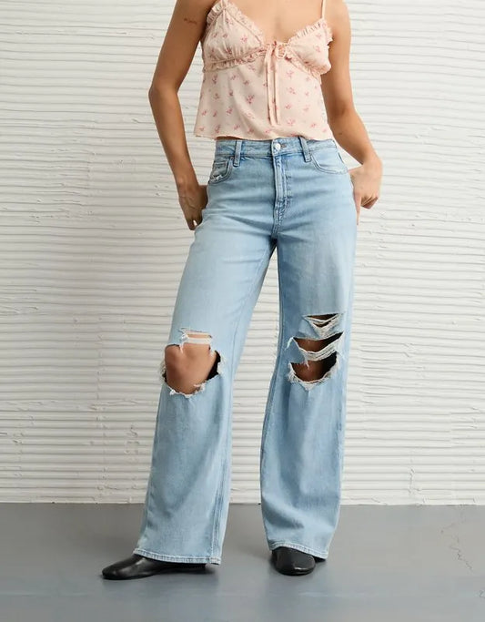 AE Dreamy Drapey Super High-Waisted Baggy Wide-Leg Jean
