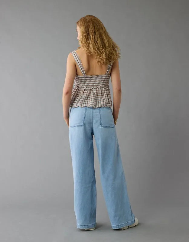 AE Dreamy Drape Low-Rise Ultra Wide-Leg Pull-On Jean