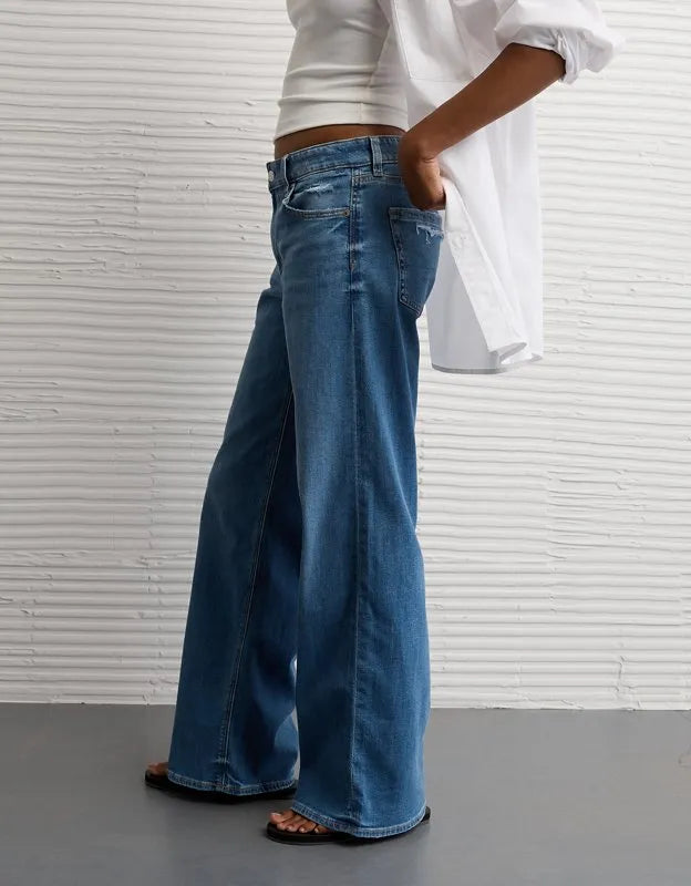 AE Dreamy Drape Stretch Low-Rise Baggy Wide-Leg Jean