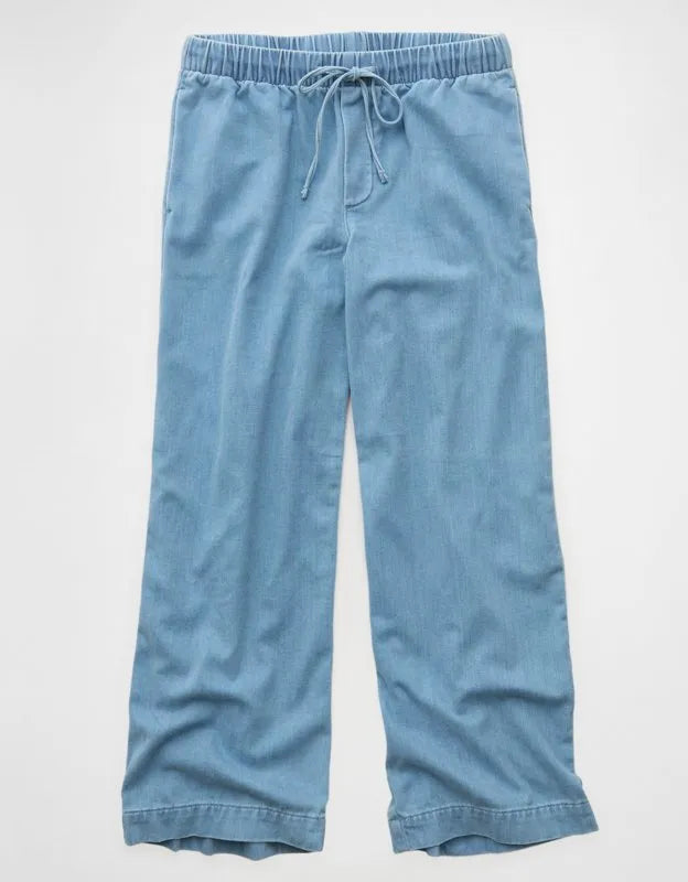 AE Cozy Dreamy Drape Low-Rise Ultra Wide-Leg Jean