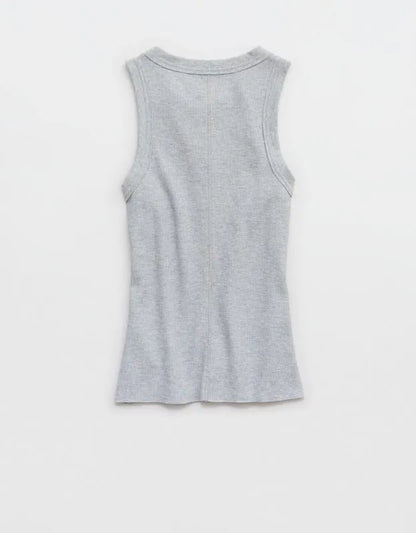 Aerie Unwind Waffle Henley Tank Top