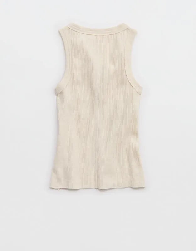 Aerie Unwind Waffle Henley Tank Top